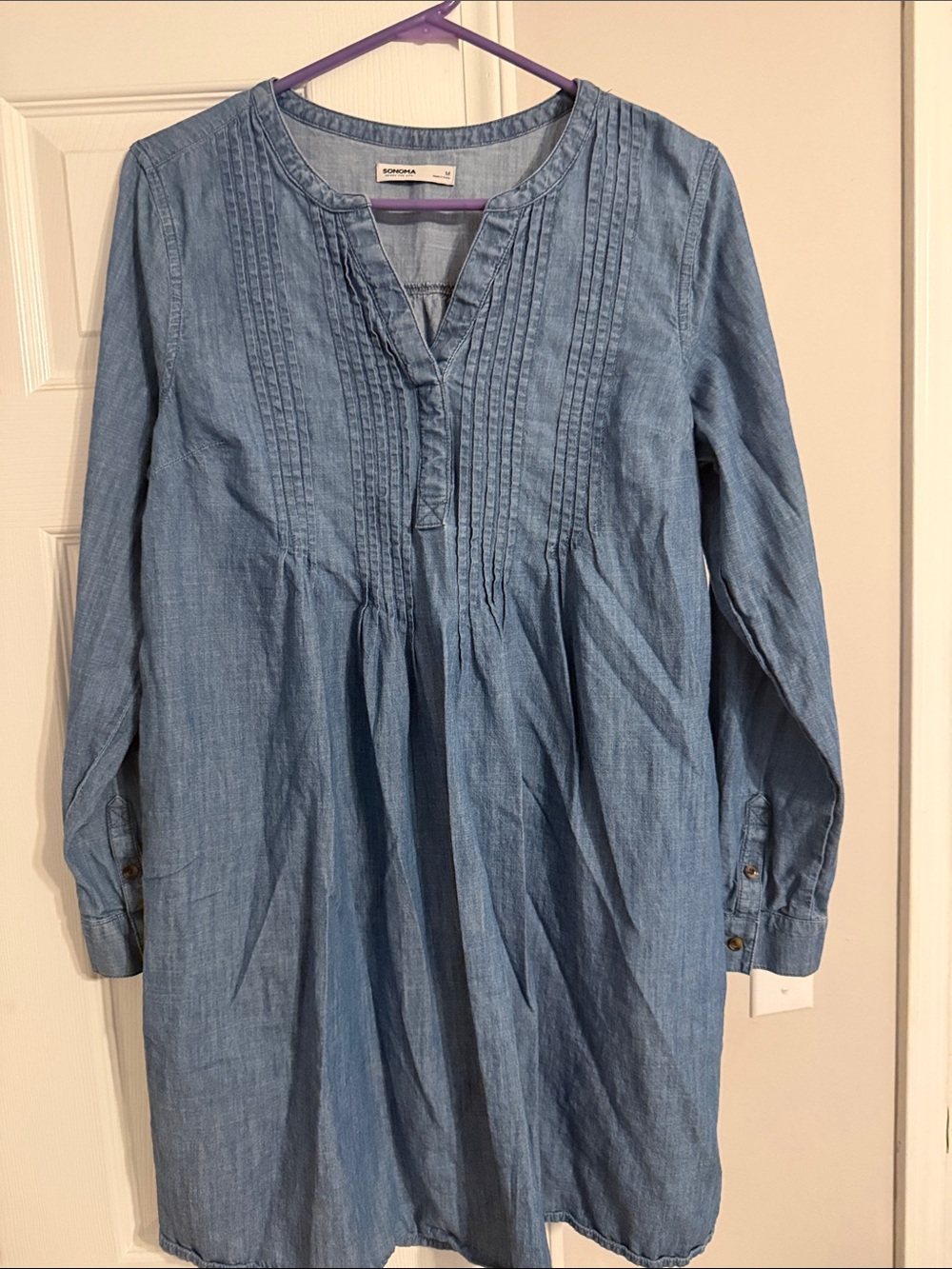 Sonoma Denim Tunic Dress - Light Blue medium 100% cotton